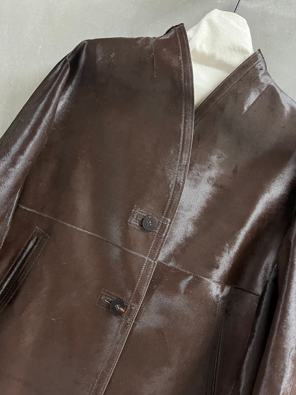 Loro Piana Chocolate Brown Calf Hair Jacket — New Release Loro Piana