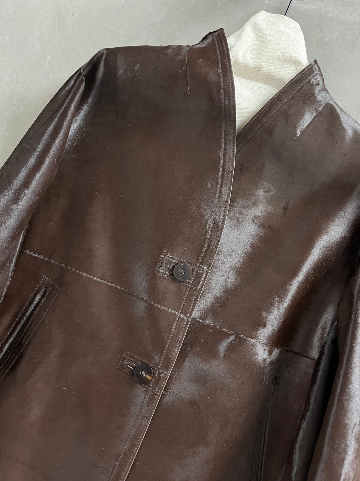Loro Piana Chocolate Brown Calf Hair Jacket — New Release Loro Piana