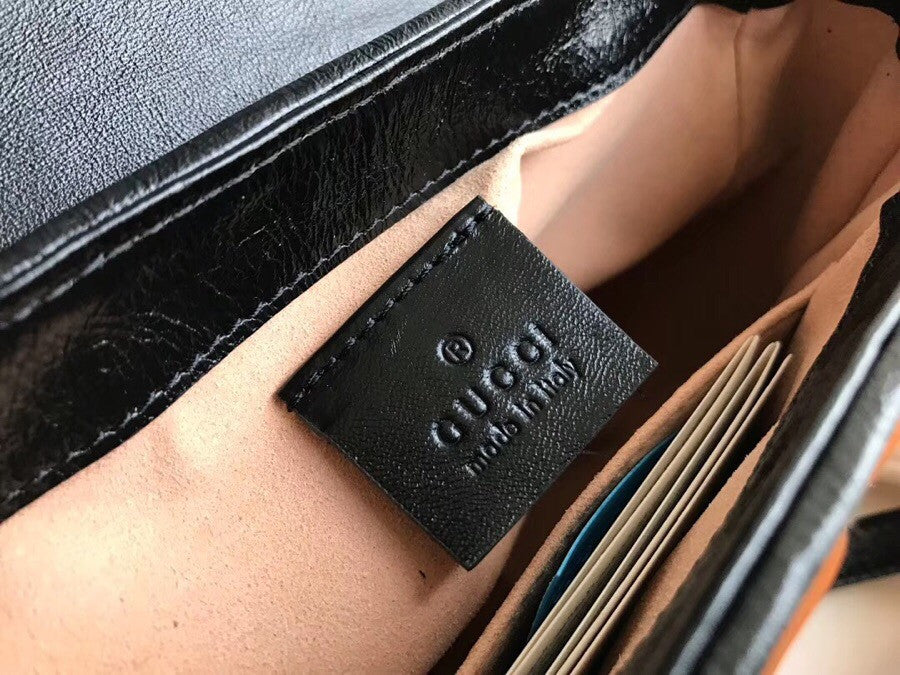 Gucci GG Marmont small top handle bag Cognac Leather