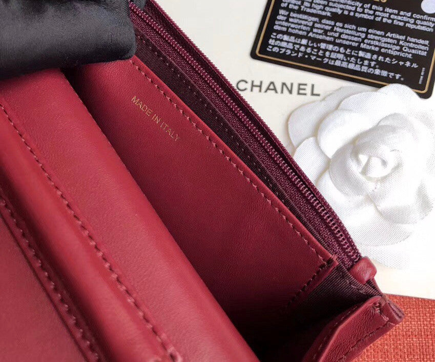 Chanel Wallet On Chain with charm Burgundy