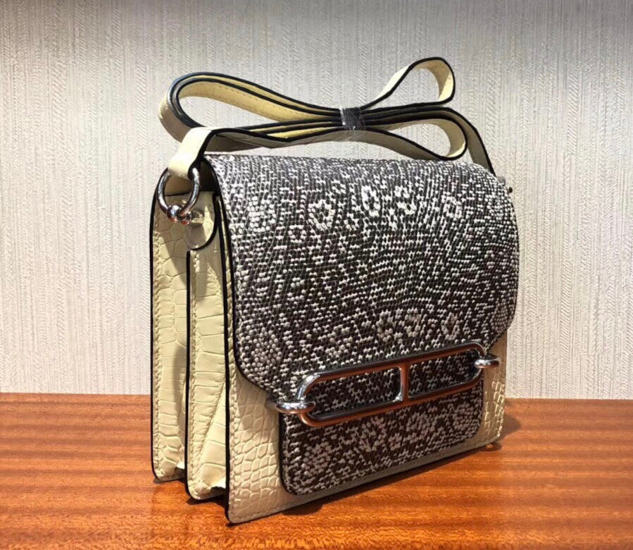 Hermes Roulis Mini Ombre Vanille Lizard Natura Alligator Missi Mat