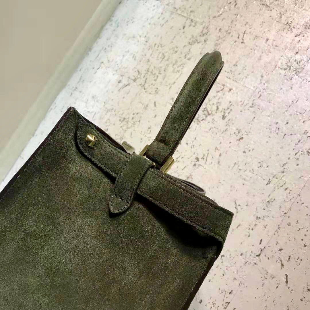 Fendi PEEKABOO X-LITE LARGE Green suede bag