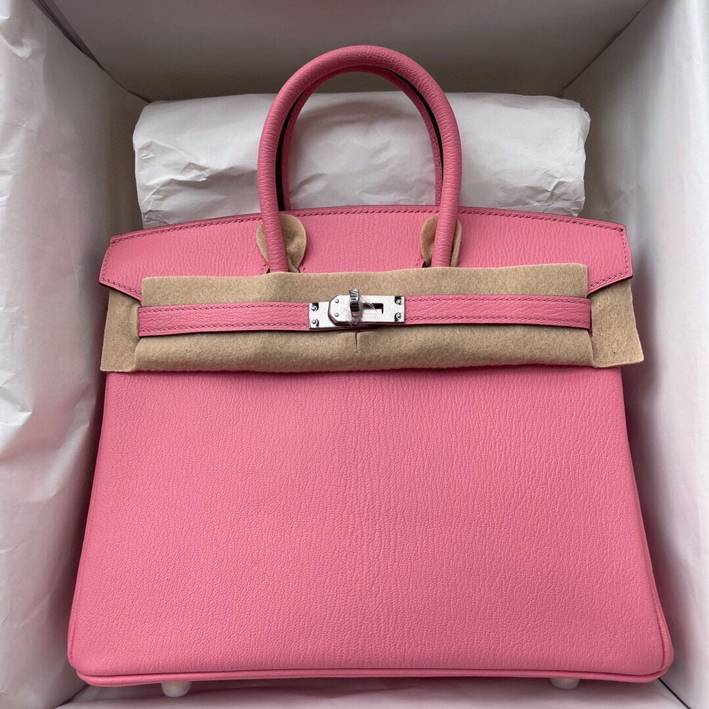 Hermes 1Q Rose Confetti Birkin 25 cm Chevre Palladium Hardware