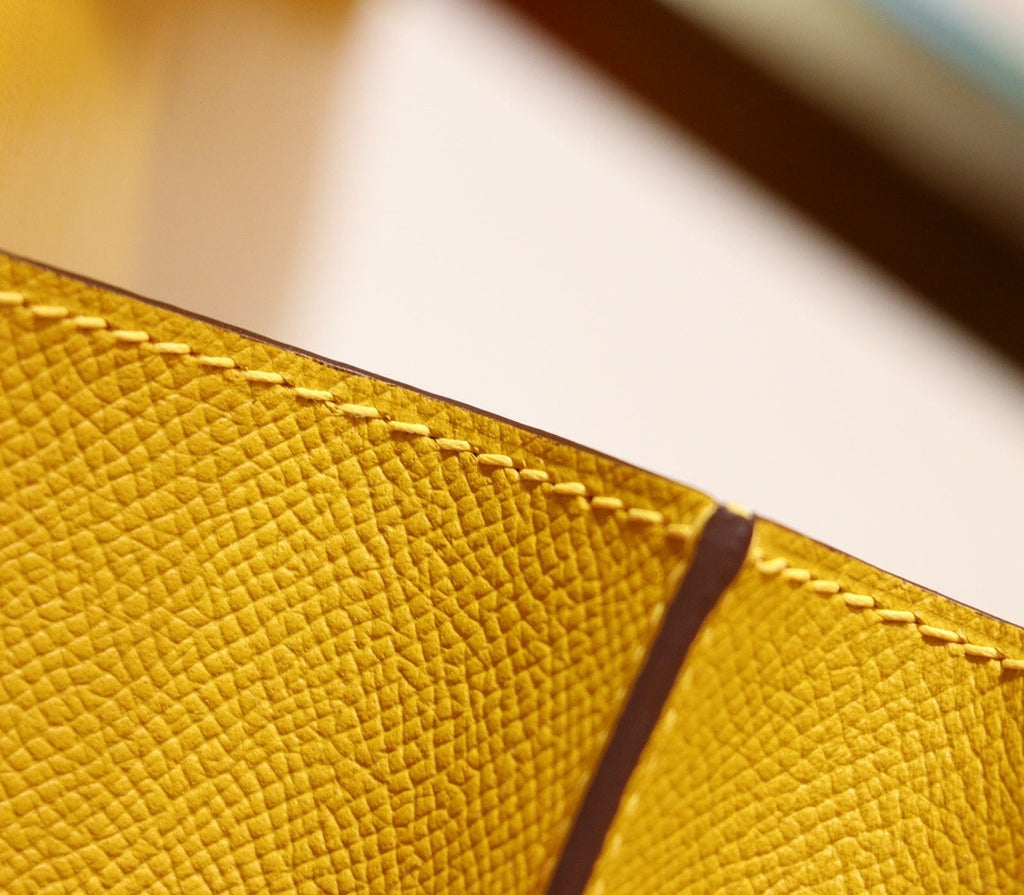 Hermes 9D Jaune Ambre Gold  Constance 24 Epsom bag with Gold Hardwares