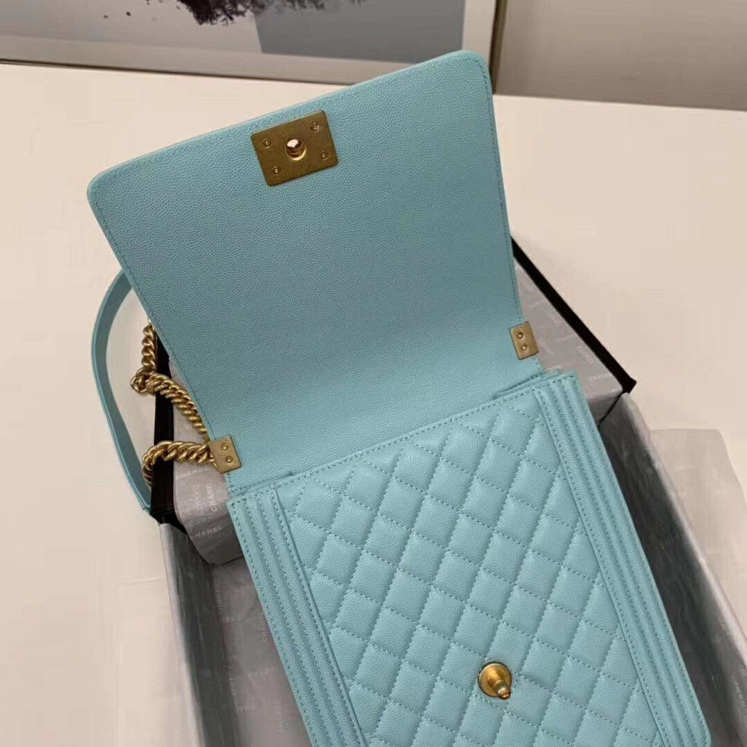 Chanel Large BOY CHANEL Handbag AS0132 Light Blue