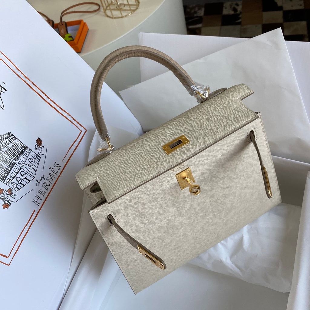 Hermes Special Order Craie/ S2 Trench Kelly 25 cm Epsom Gold  Hardware