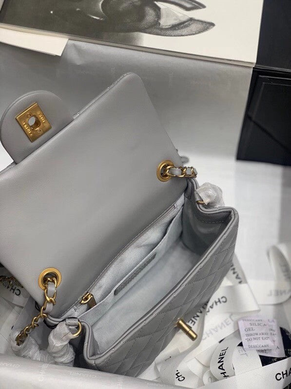 Chanel Bag Romance Square Mini Flap Bag Grey