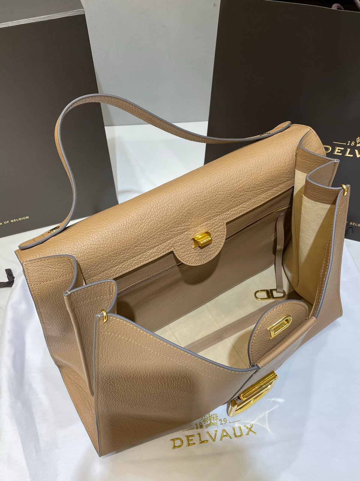 Delvaux Brillant Tempo Large (GM) – Allure Calfskin & Sheepskin Interior Beige