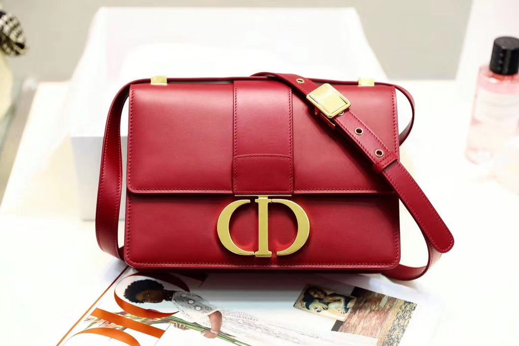 Christian Dior 30 MONTAIGNE CALFSKIN BAG RED