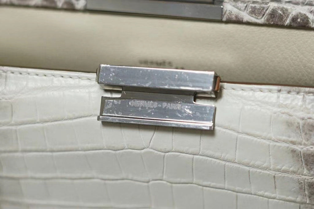 Hermes Clic-H 21 bag Himalayan Niloticus Crocodile with Palladium hardwares