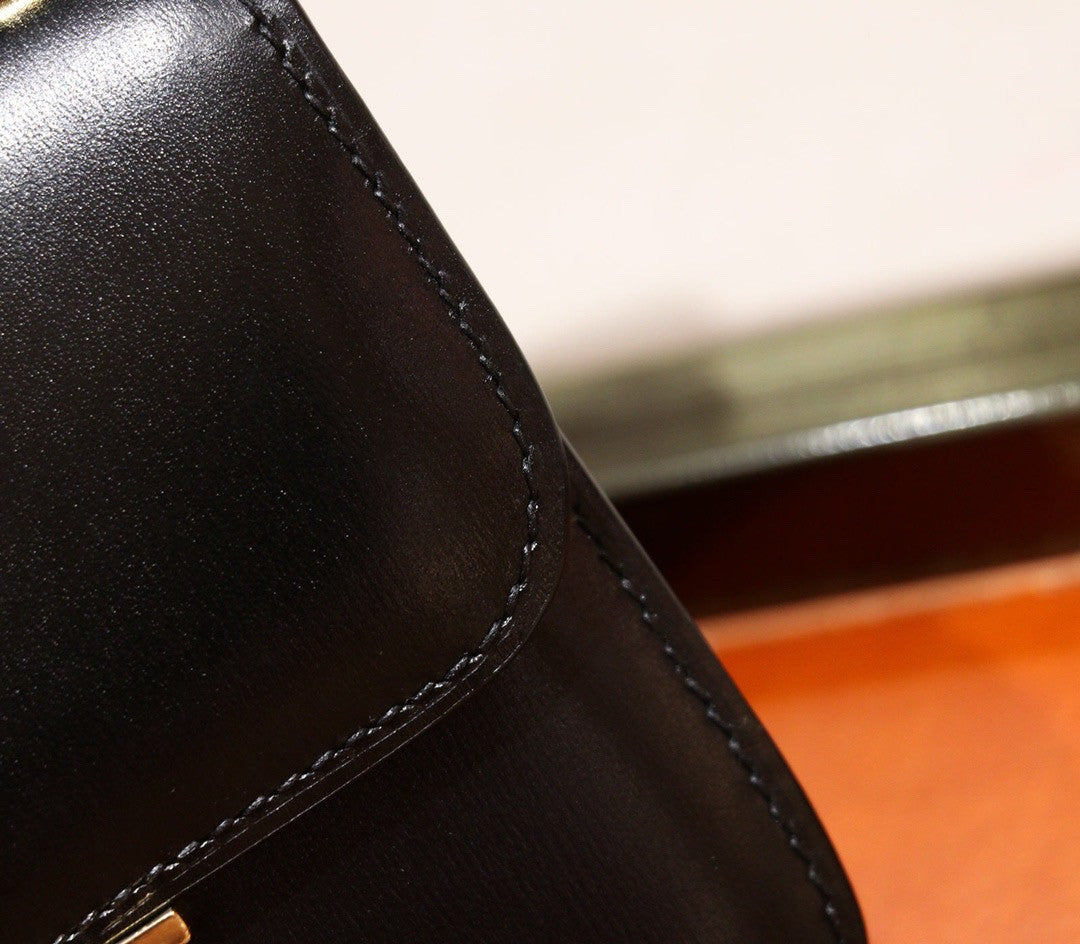 Hermès Hermes Constance micro handbag in black box leather