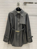 Fendi Black waxed leather jacket