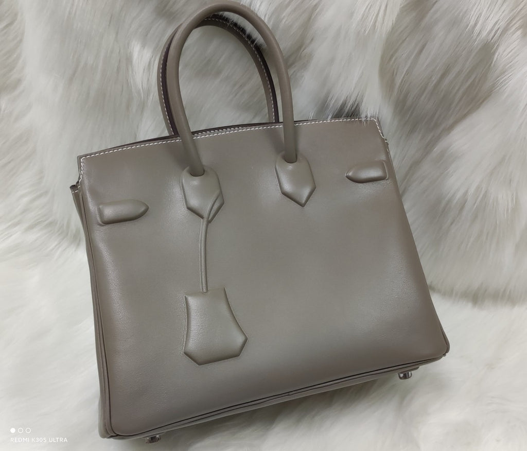 Hermes Shadow Birkin 25 Bag 8F Etain Evercalf Limited Edition