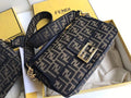 FENDI BAGUETTE LARGE Brown fabric bag