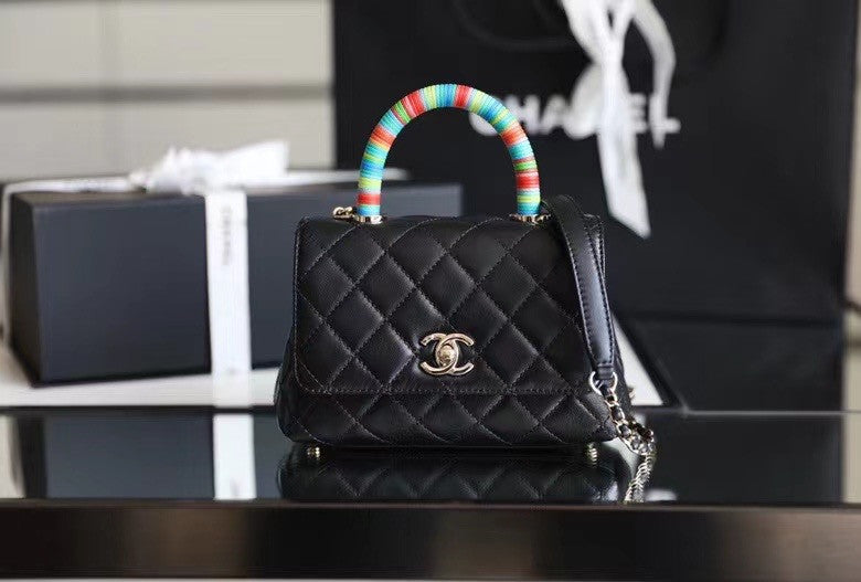 Chanel Mini Flap Bag with Rainbow Top Handle