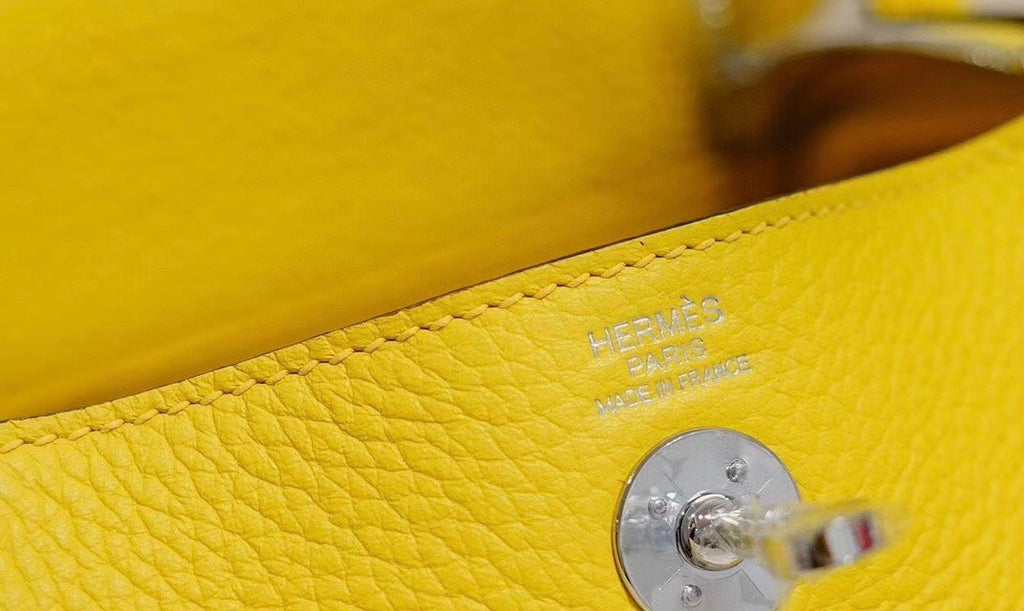 Hermes Mini Lindy 20cm Bag Lime Togo Leather Palladium Hardware