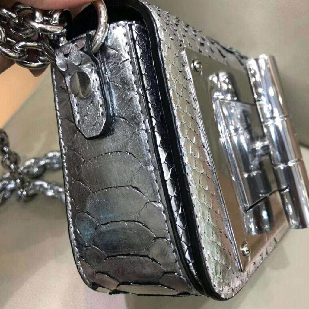 Tom Ford PYTHON MEDIUM CHAIN NATALIA SILVER