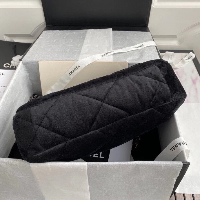 Chanel Velvet 19 flap bag Black