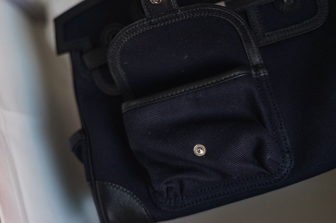 Hermes Limited Edition Cargo Birkin 25 cm Black Swift and canvas