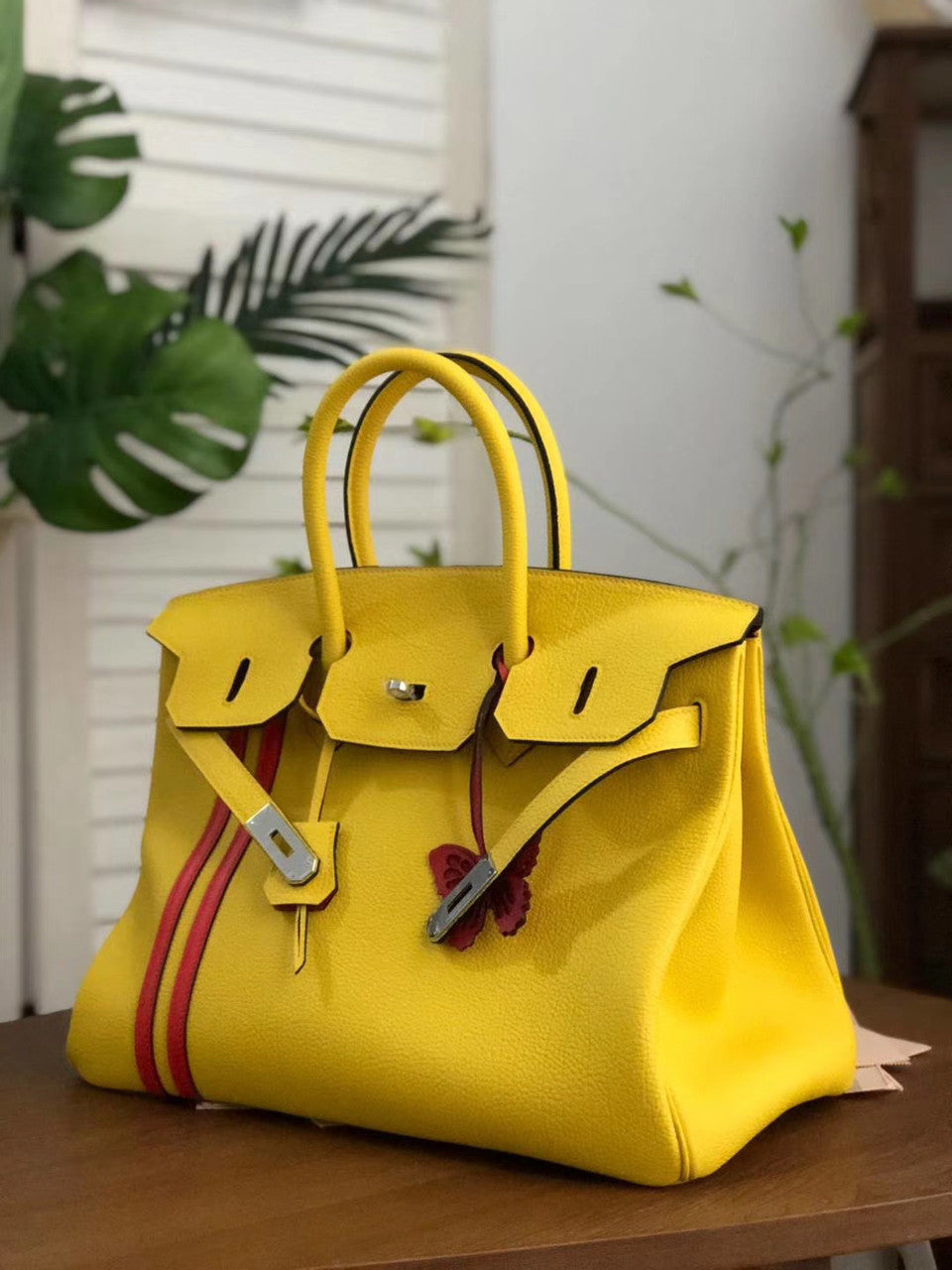 HERMÈS  LIMITED EDITION OFFICIER BIRKIN 35 SOLEIL TOGO HANDBAG