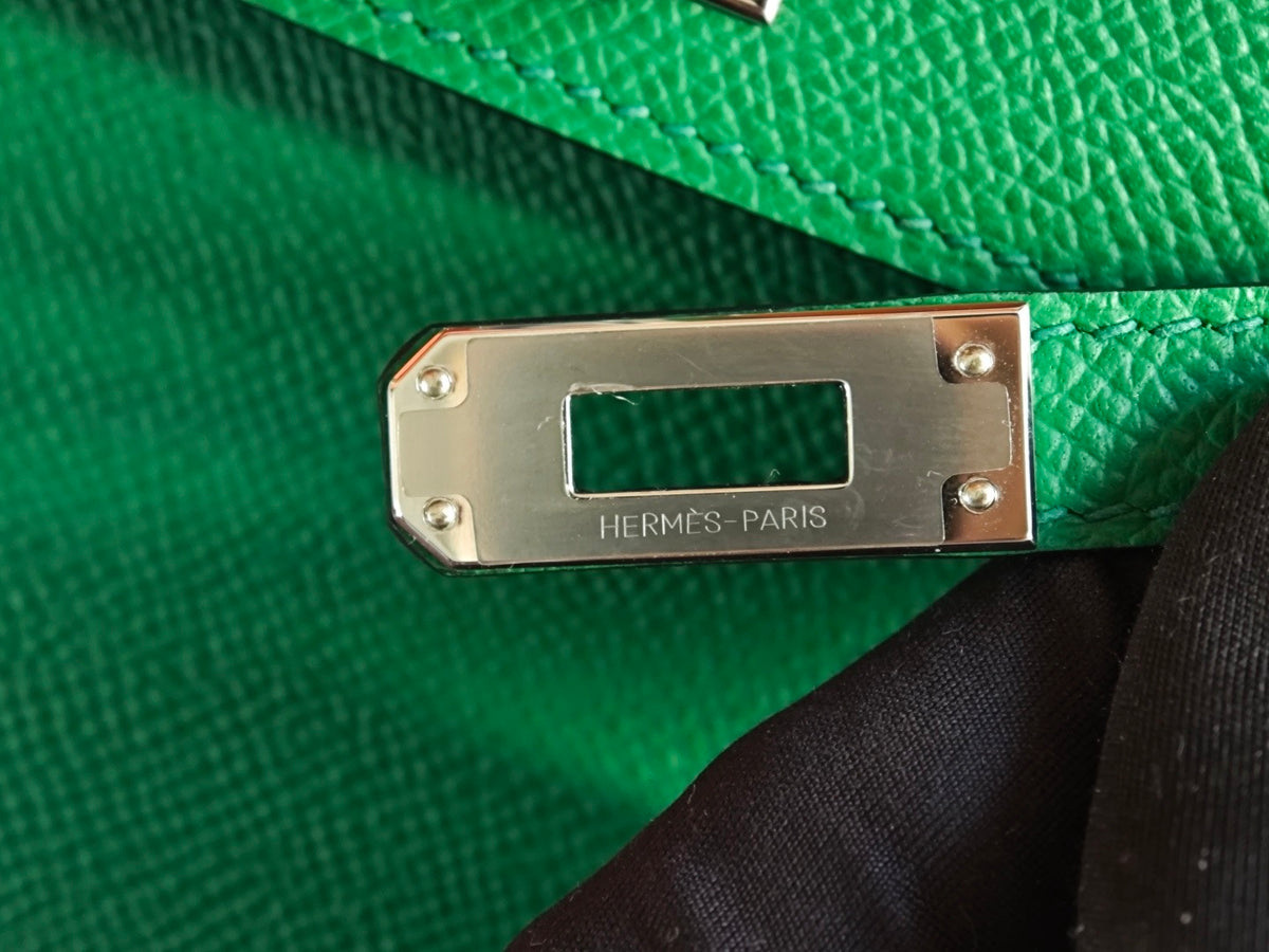 Hermès Mini Kelly II 20 – Green Epsom Leather (Palladium Hardware)