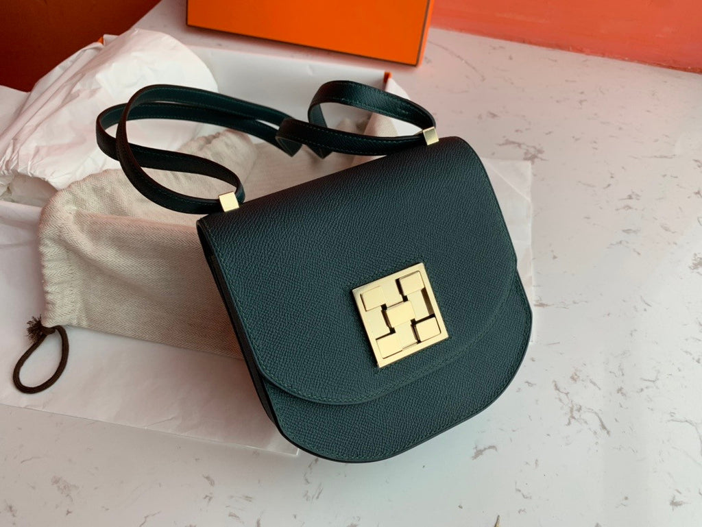 Hermes 6O Vert Cypres Mosaique au 24 - 17 bag Gold Hardware