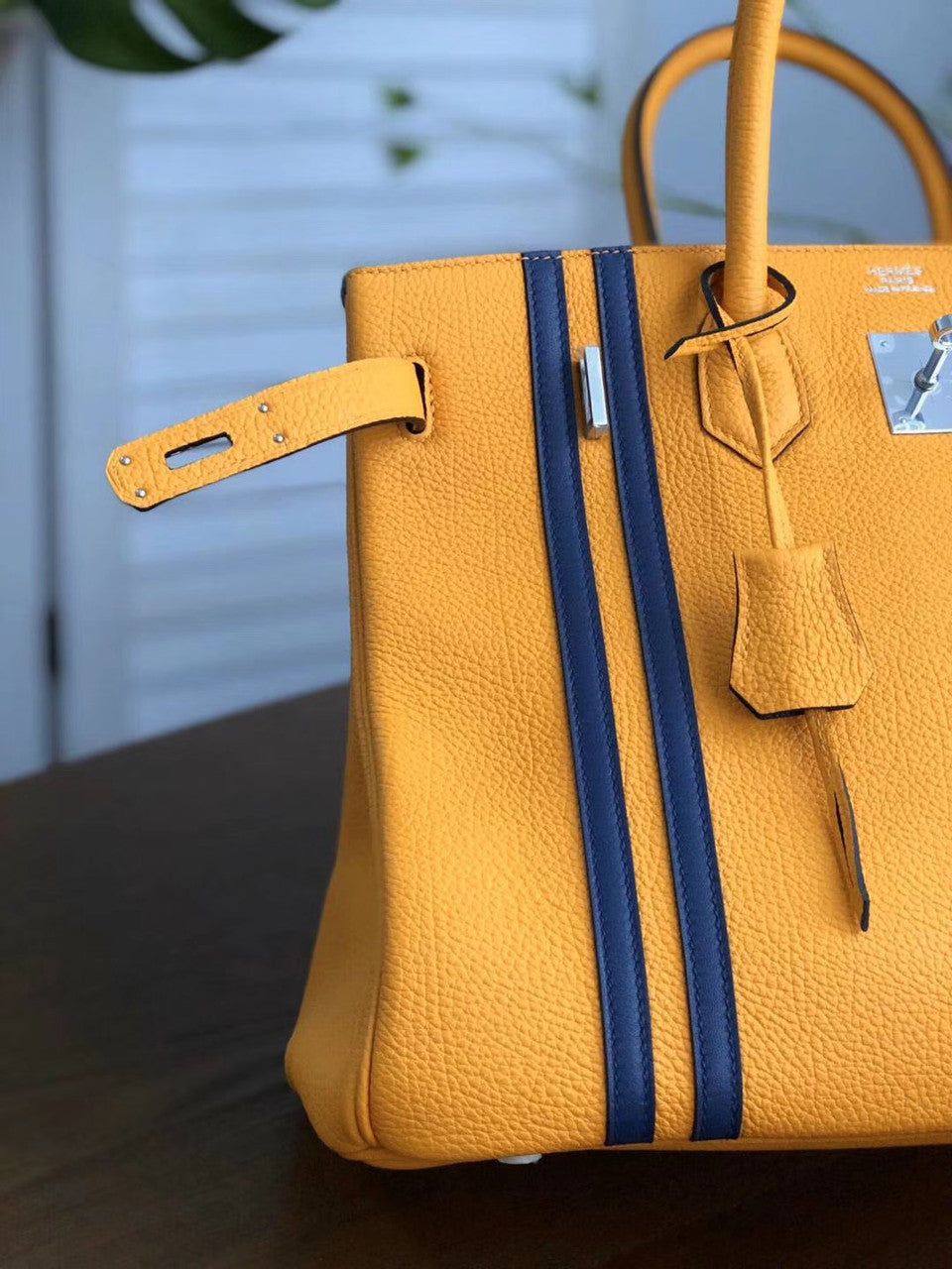 HERMÈS  LIMITED EDITION OFFICIER BIRKIN 35 JAUNE D’OR TOGO HANDBAG