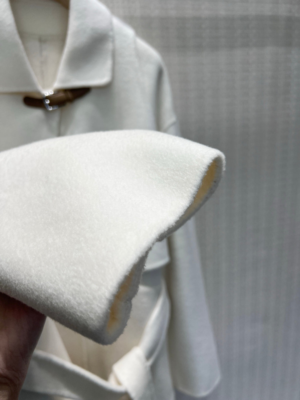 Hermès White Cashmere Wrap Coat Hermès