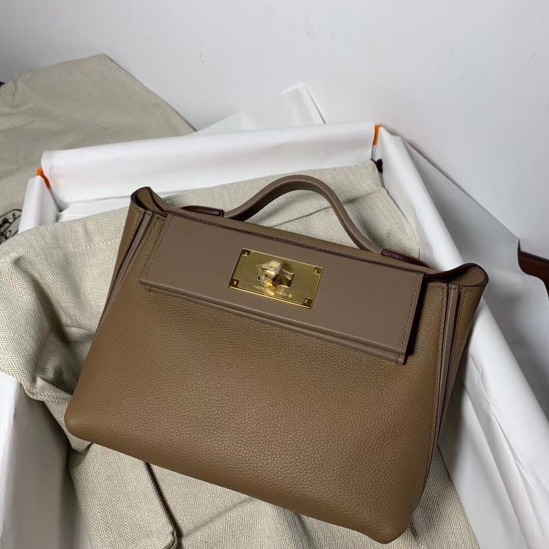 Hermès Mini 24/24 – 21 Bag D0 Beige de weimar  Evercolor/Swift leather