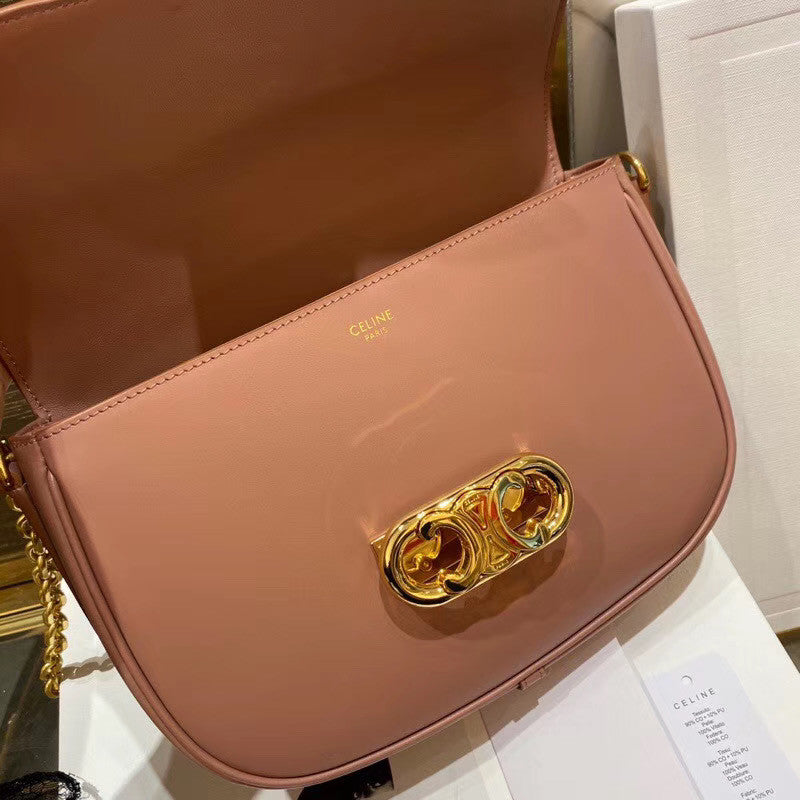 Celine MEDIUM CHAIN MAILLON TRIOMPHE BAG ANTIQUE ROSE