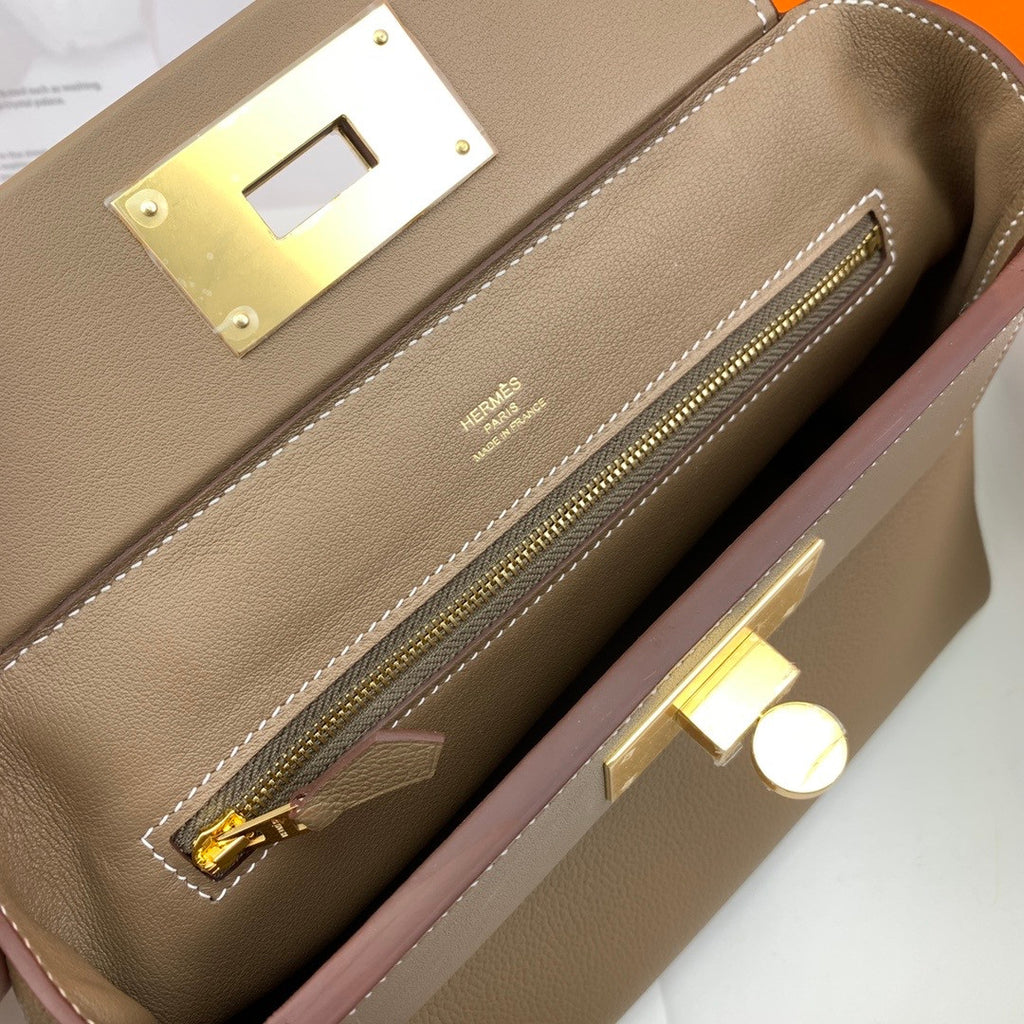 Hermès Mini 24/24 – 21 Bag Etoupe Evercolor/Swift leather