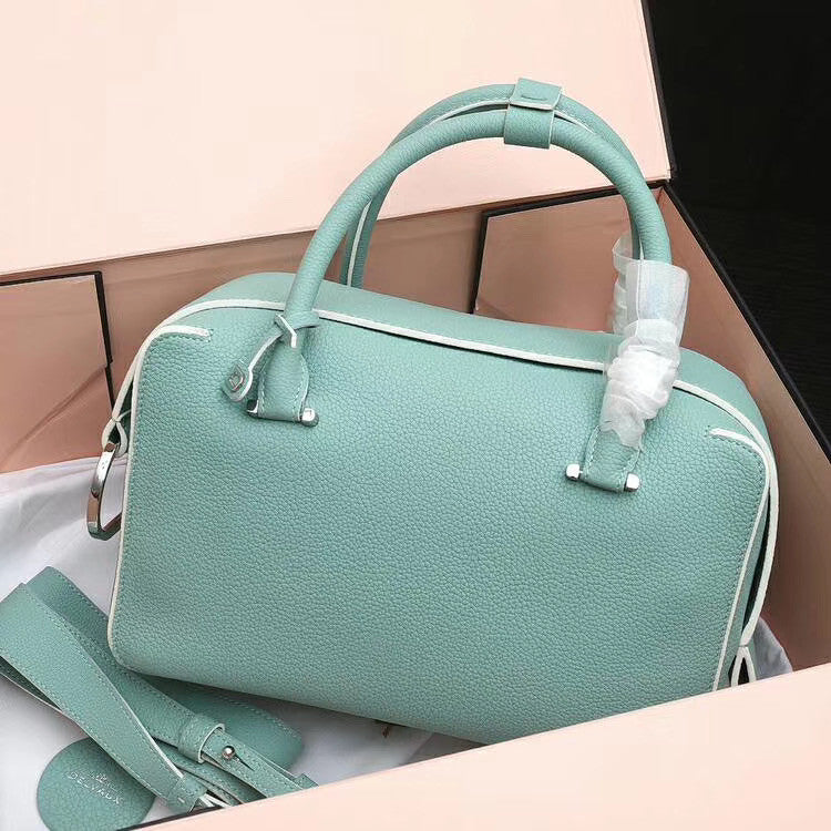 DELVAUX Cool Box Leather Satchel Green