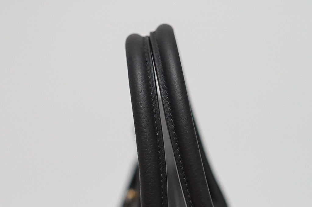 Hermes Black Clemence Leather Gold Hardware Birkin 50 Bag