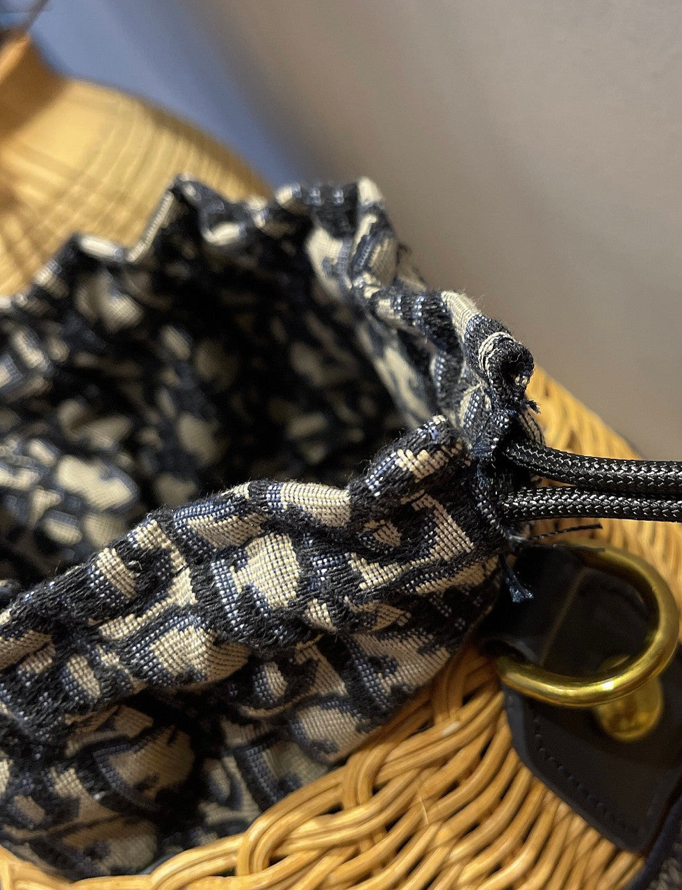 Christian Dior DIOR WICKER BUCKET BAG