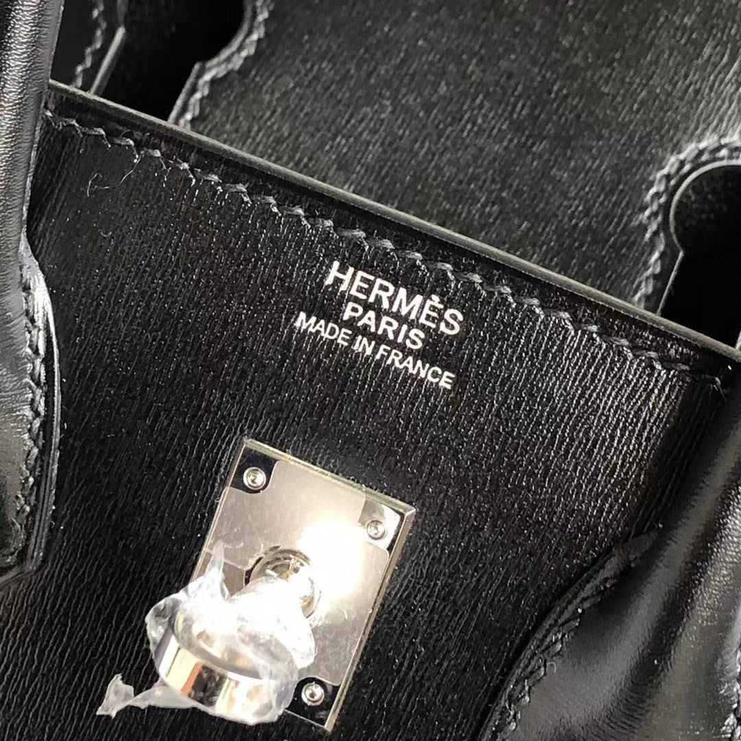 Hermes Black RETOURNE Birkin 30 Box Calf Palladium Hardware