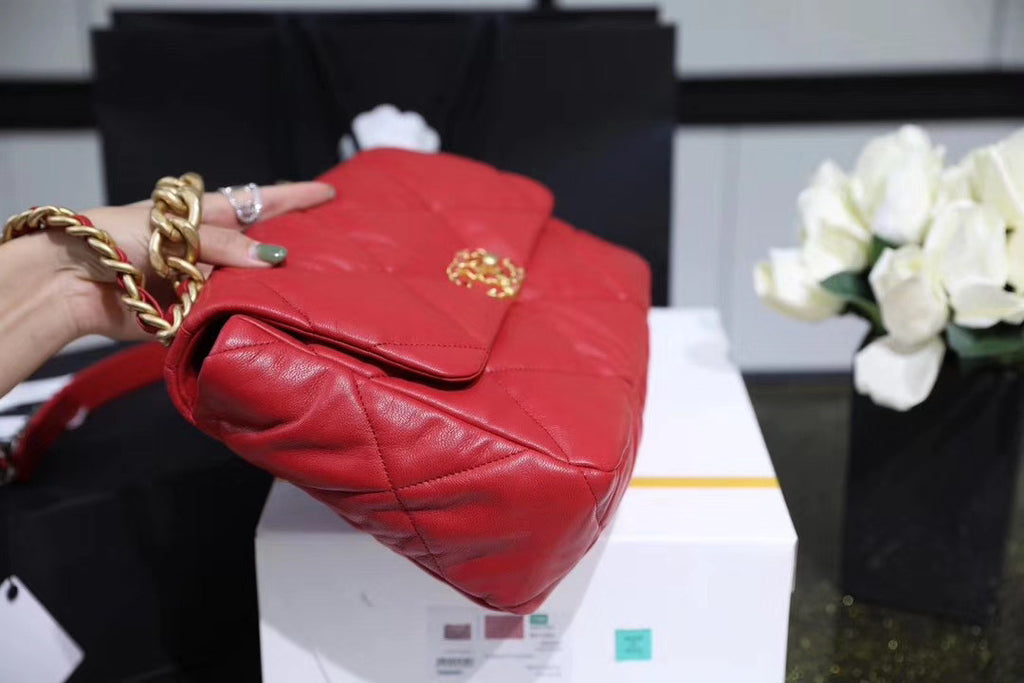 CHANEL 19 Large Flap Bag Red