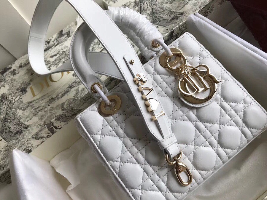 Christian Dior MY ABCDIOR LAMBSKIN BAG White