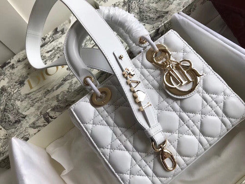 Christian Dior MY ABCDIOR LAMBSKIN BAG White