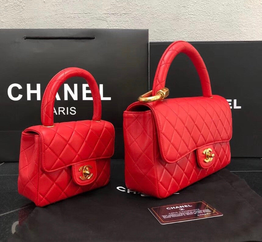 Chanel vintage duo flap bag Red