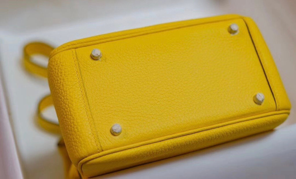 Hermes Mini Lindy 20cm Bag Lime Togo Leather Palladium Hardware