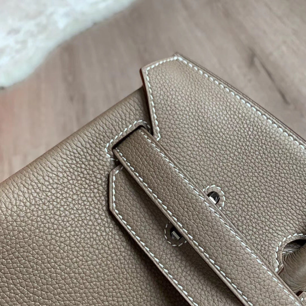 Hermès Etoupe  35 Togo Leather Palladium  Hardware