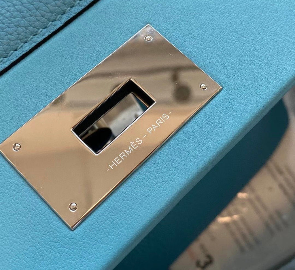 Hermes Kelly 24/24 P3 Bleu Du Nord  Swift & Togo Leather with Palladium Hardware