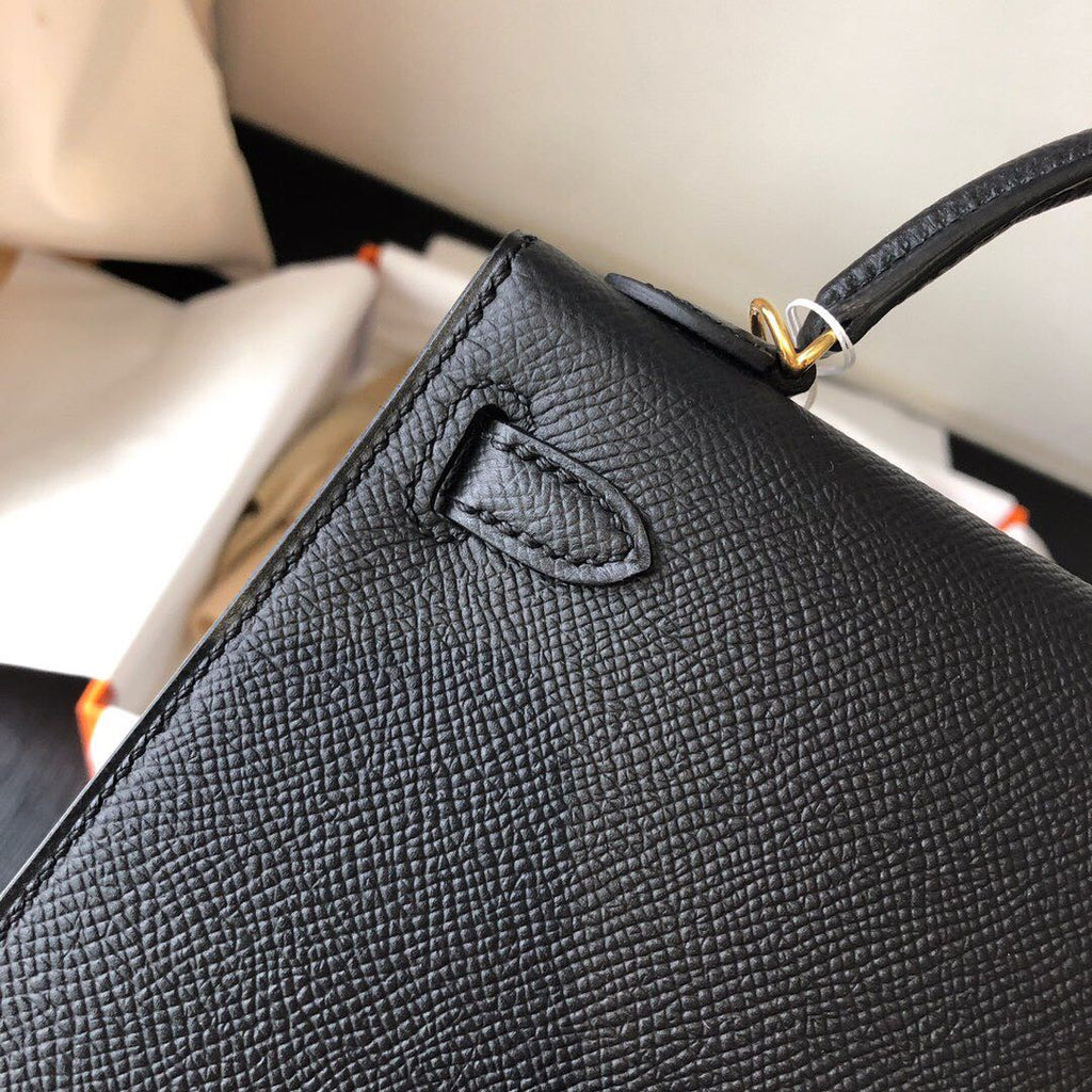 Hermès Black Kelly 20 Epsom leather Gold hardware