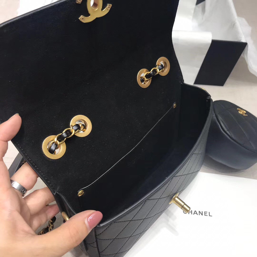 CHANEL Flap Bag & Coin Purse Black