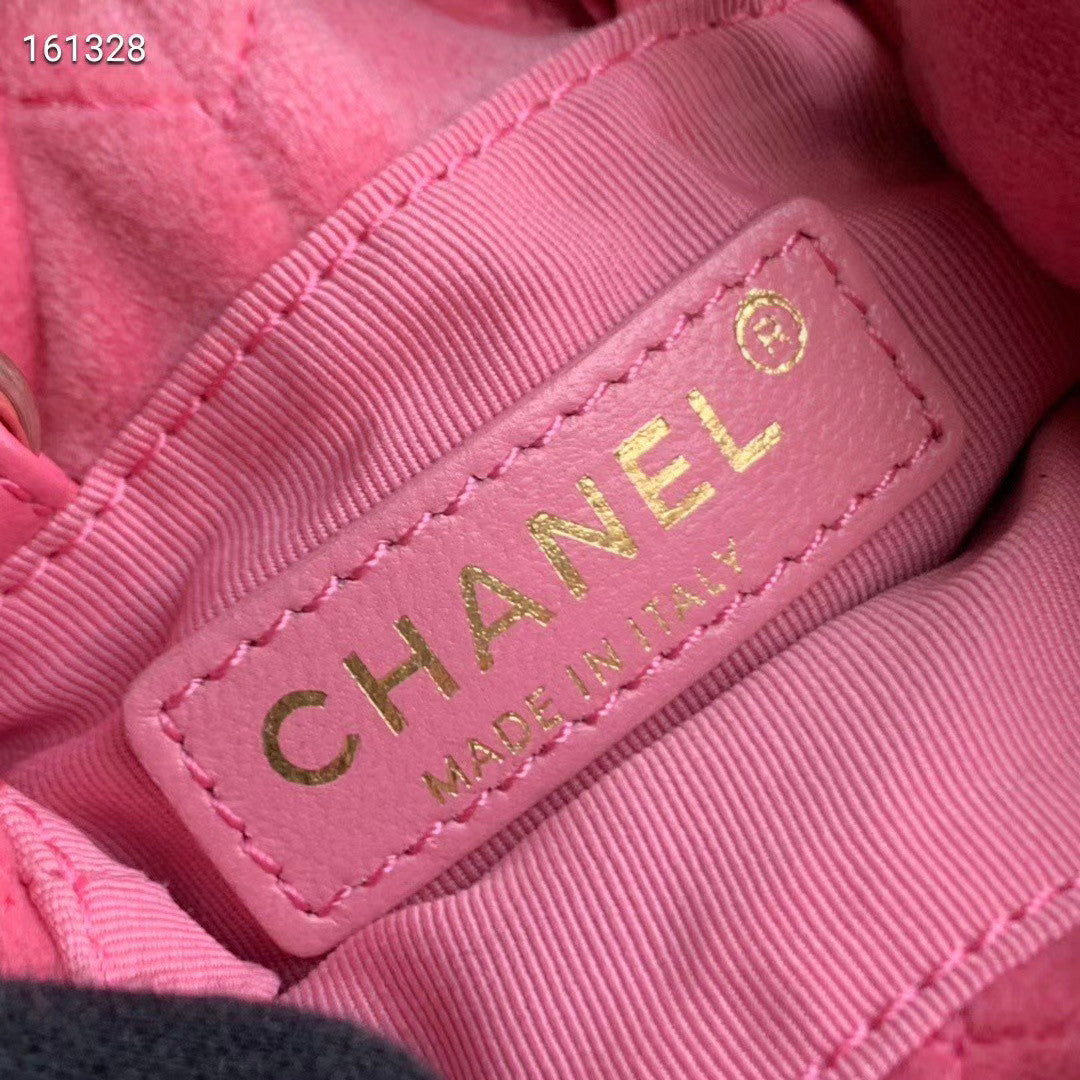 Chanel Velvet Drawstring Bag Pink