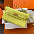 Hermes Kelly Wallet to Go 1Z Jaune Poussin/Mauve Sylvestre EPSOM GHW