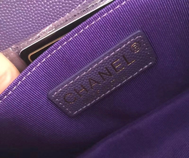 Chanel Small Purple BOY CHANEL Handbag  with gold-tone hardware