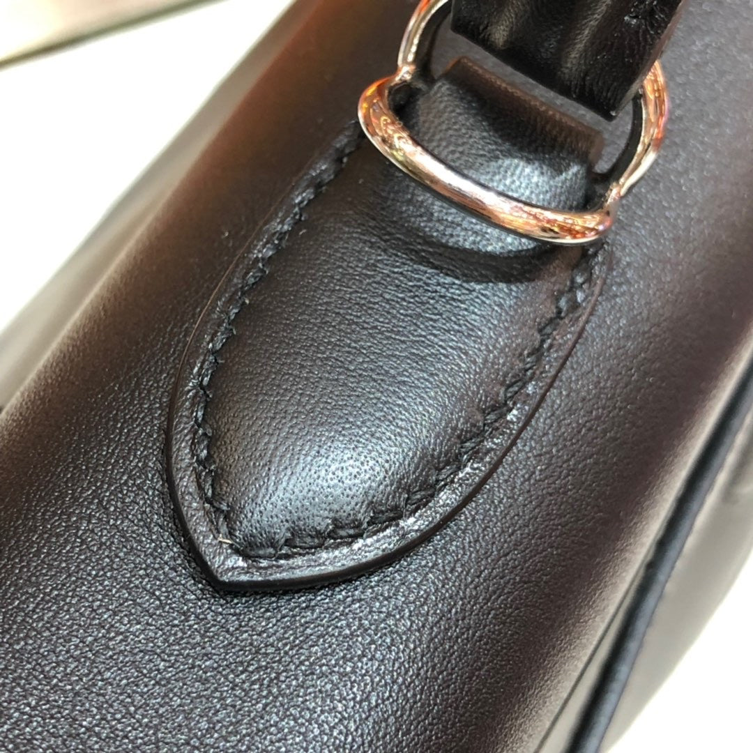 Hermes Special Order Kelly Lakis 32 Black with Palladium Hardware