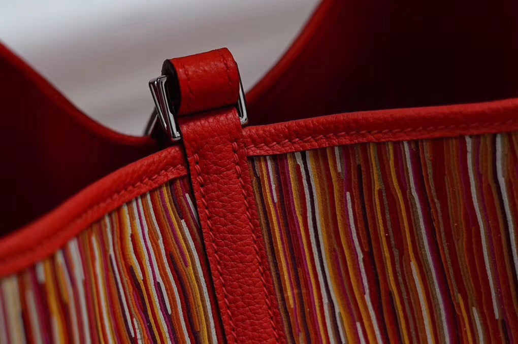 Hermes Red Vibrato Picotin Lock 18 Togo Leather Bag