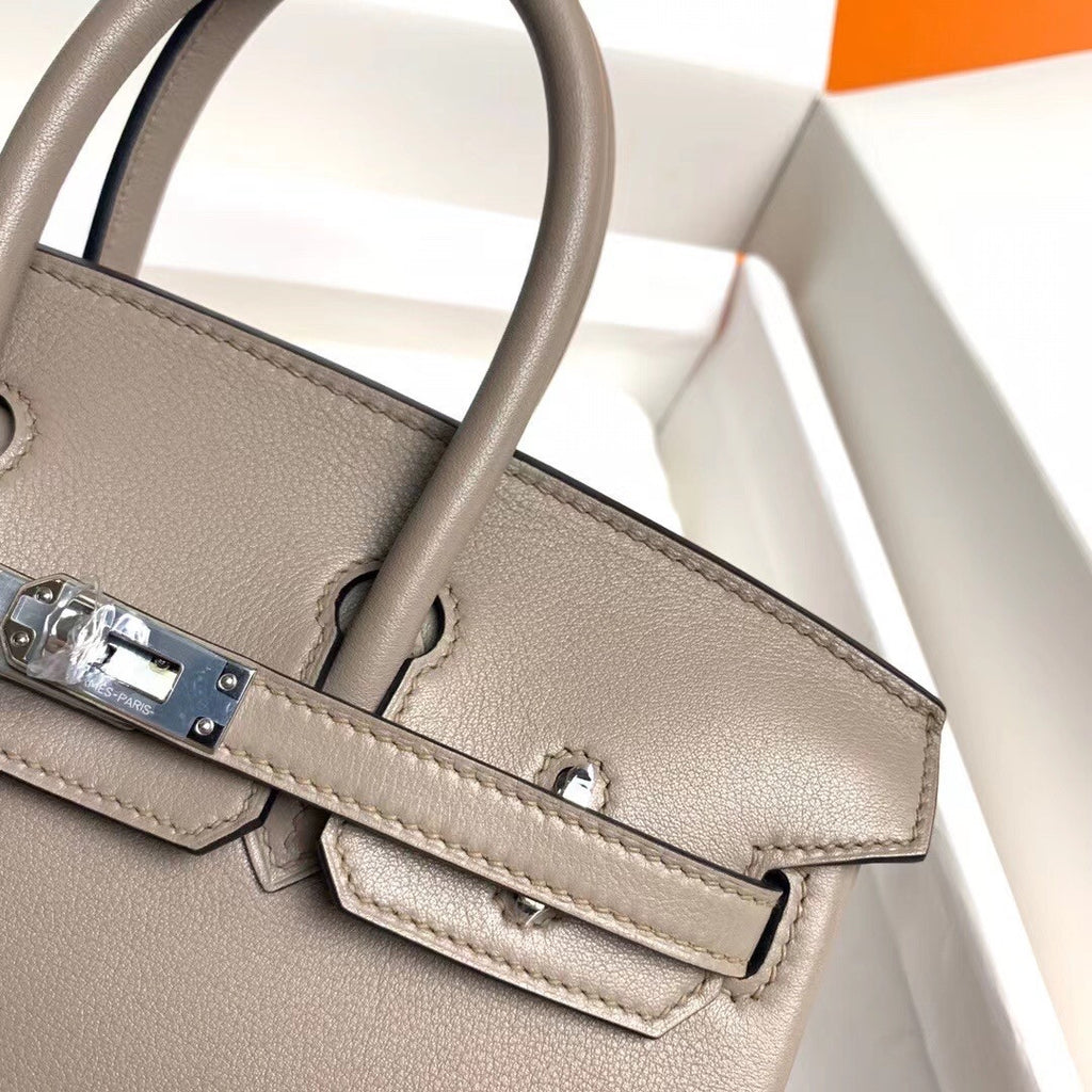 Hermes M8 Gris Asphalte Birkin 25 cm Swift Palladium  Hardware